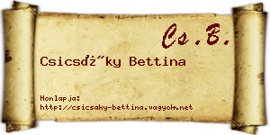 Csicsáky Bettina névjegykártya