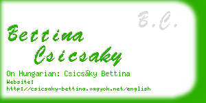 bettina csicsaky business card