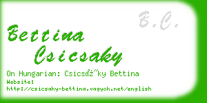 bettina csicsaky business card